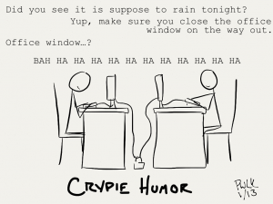 Crypie Humor - Office Window Rain