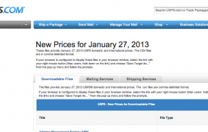 USPS New Prices on January 27 2013