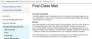 USPS First Class Mail Trip Duration